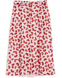 Jil Sander - Floral-Print Midi Skirt - Lyst