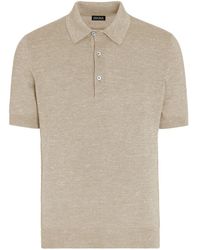 ZEGNA - Mélange-effect Polo Shirt - Lyst