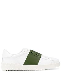 valentino garavani open striped leather sneakers