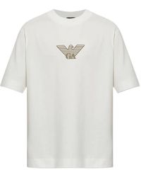 Emporio Armani - Embroidered-Logo T-Shirt - Lyst