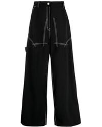 Stella McCartney - Contrast-Stitch Wide-Leg Trousers - Lyst