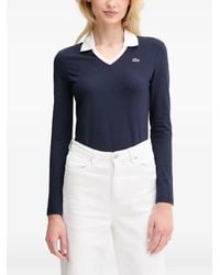 Lacoste - Top Met V-Hals En Kraag - Lyst