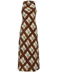 Cara Cara - Plaid-Print Cowl-Neck Midi Dress - Lyst