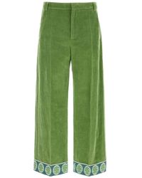 Valentino Garavani - Jacquard-Hem Velvet Trousers - Lyst