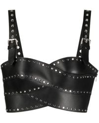 Monse - Stud-detail Leather Bustier Top - Lyst
