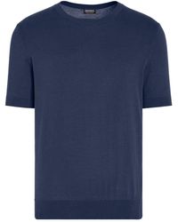 ZEGNA - Cotton Knitted T-shirt - Lyst