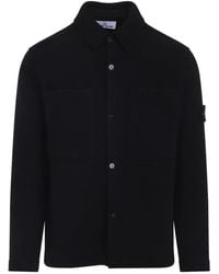Stone Island - Patch-Pocket Wool Shirt - Lyst