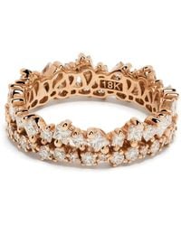 Suzanne Kalan - 18Kt Rose Diamond Double-Stack Ring - Lyst