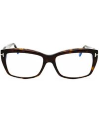 Tom Ford - Tortoiseshell-Effect Rectangle-Frame Glasses - Lyst