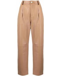 RED Valentino - High-Waist Leather Trousers - Lyst