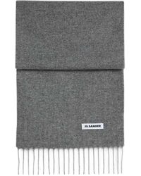 Jil Sander - Bufanda Con Borde Con Flecos - Lyst
