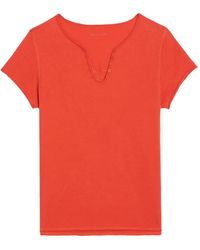 Zadig & Voltaire - Camiseta con cuello henley - Lyst