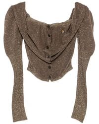Vivienne Westwood - Draped-Detail Glitter-Effect Top - Lyst