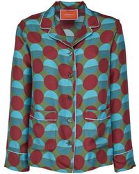 La DoubleJ - Graphic-Print Silk Pyjama Set - Lyst