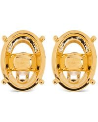 Balenciaga - Logo-Engraved Oval Earrings - Lyst