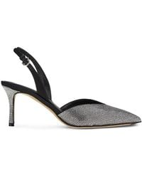 Ferragamo - Crystal Embellished Slingback Pumps - Lyst