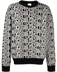 Roberto Cavalli - Intarsien-Pullover mit Logo - Lyst