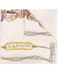 Lanvin - Illustration-print Silk Scarf - Lyst