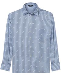 Gcds - Pinstripe Logo-Pattern Shirt - Lyst