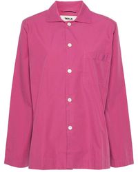 Tekla - Spread-collar Cotton Shirt - Lyst