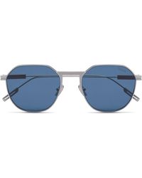 Zegna - Oval-frame Tinted-lenses Sunglasses - Lyst