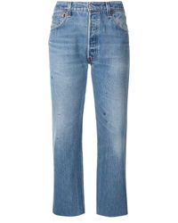 RE/DONE 'Stove Pipe' Taillenjeans - Blau