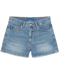 HUGO - Jeans-Shorts mit Logo-Patch - Lyst