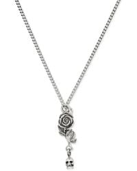 Emanuele Bicocchi - Rose & Skull Pendant Necklace - Lyst