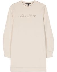 Armani Exchange - Studded-logo Jersey Sweatshirt Dress - Lyst