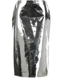 Jil Sander - Metallic Leather Skirt - Lyst