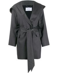Ferragamo Tie Waist Silk Coat - Grey