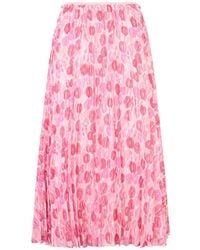 RED Valentino - Pleated Midi Skirt - Lyst