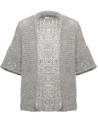 Panicale - Grob Gestrickter Cardigan Mit Pailletten - Lyst