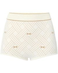 Elisabetta Franchi - Diamond-Jacquard Knit Shorts - Lyst