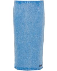 Marni - Jeans-Bleistiftrock Mit Logo-Patch - Lyst