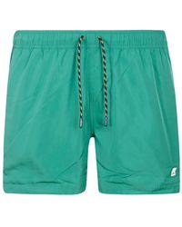K-Way - Logo-Patch Swim Shorts - Lyst
