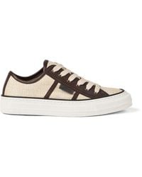 Brunello Cucinelli - Techno Raffia Sneakers With Shiny Tab - Lyst