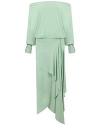 LES FILLES D'EVA - Robe Longue Asymétrique À Design Drapé - Lyst