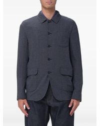 Emporio Armani - Check-Pattern Single-Breasted Blazer - Lyst