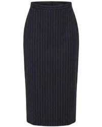 Givenchy - Pinstripe-Pattern Wool Midi Skirt - Lyst