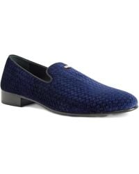 Giuseppe Zanotti - Woven-Pattern Velvet Loafers - Lyst