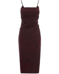 Patrizia Pepe - Ruched Spaghetti-Strap Midi Dress - Lyst