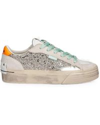 Crime London - Soho Glitter-Detail Panelled Sneakers - Lyst