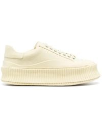 Jil Sander - Lace-Up Panelled Sneakers - Lyst
