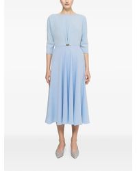 Nissa - Pearl-Detail Crepe Midi Dress - Lyst