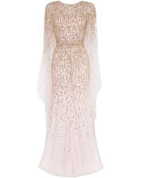 Jenny Packham - Delphine Sequinned Cape Gown - Lyst