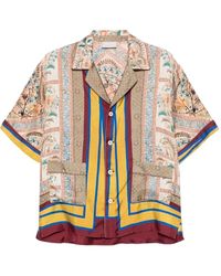 Pierre Louis Mascia - Aloe Patterned Pocket Shirt - Lyst