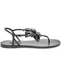 Casadei - Stud-Embellished Flat Sandals - Lyst