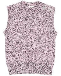 Liu Jo - Mouliné Vest With Bejewelled Buttons - Lyst