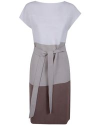 Antonelli - Robe Ceinturée Minerva À Design Colour Block - Lyst